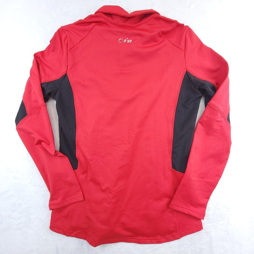 N'Vo Womens 1/4 Zip Long Sleeve Shirt Pullover Size Large Red UPF 40+ NWT - Picture 2 of 7